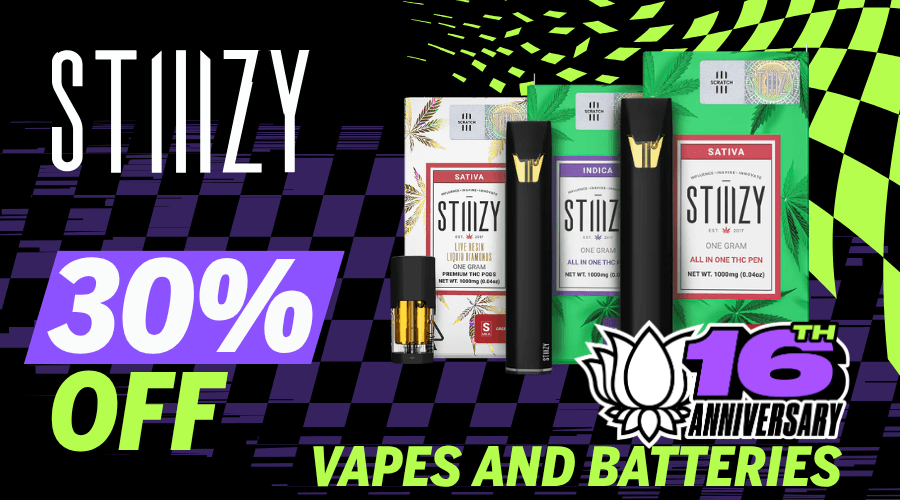 Stiiizy 30% off Vapes and Batteries