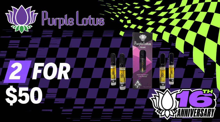 Purple Lotus Cartridges 2 for $50